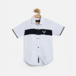 Shop Trendy Boys' Cotton Half Sleeve White Shirt - Horse Print | The Kids Crown