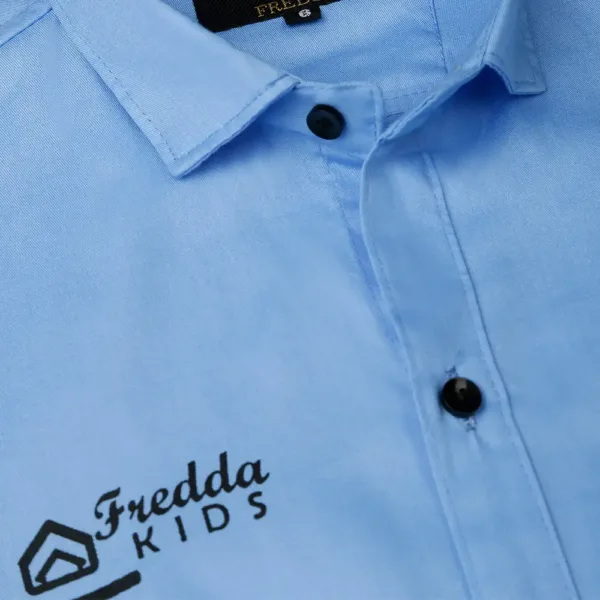 Everyday Light Blue Cotton Boys Full Sleeve Shirt Comfortable Wear - Fredda