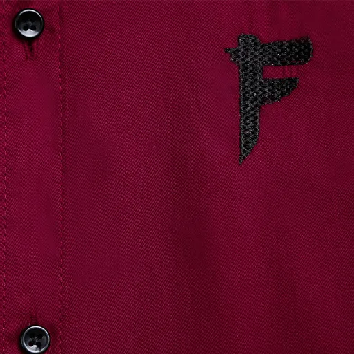 Boys Full Sleeve Maroon Cotton Shirt: Embroidered Logo Design - Fredda