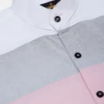 Cotton Linen Light Pink Boys' Half Sleeve Shirt - The Kids Crown