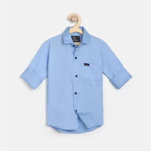 Boy's Cold Trendy Light Blue Cotton Shirt - Fredda