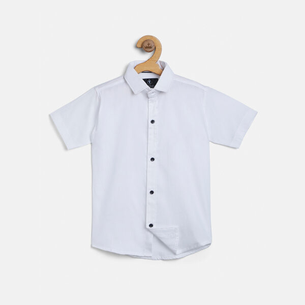 Classic White Half Sleeve Boys' Cotton Shirt - Trepp