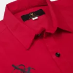 Classic Red Cotton Boys Full Sleeve Shirt - Fredda