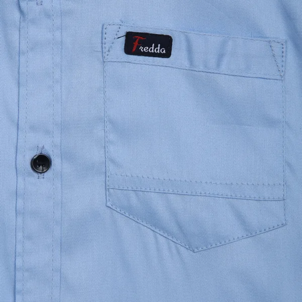 Boy's Cold Trendy Light Blue Cotton Shirt - Fredda