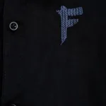 Boys Full Sleeve Black Cotton Shirt: Embroidered Logo Design - Fredda