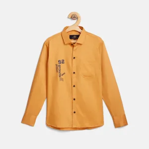 Boy's Classic Designer Yellow Cotton Shirt - The Kids Crown
