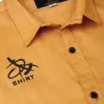 Classic Yellow Cotton Boys Full Sleeve Shirt - Fredda