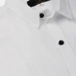 Boys Full Sleeve White Cotton Shirt: Embroidered Logo Design - Fredda