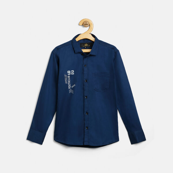 Boy's Classic Designer Turquoise Cotton Shirt - The Kids Crown