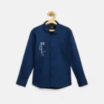 Boy's Classic Designer Turquoise Cotton Shirt - The Kids Crown
