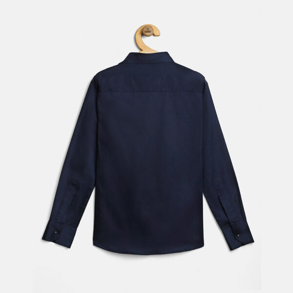 Boy's Classic Designer Dark Blue Cotton Shirt - The Kids Crown