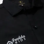 Everyday Black Cotton Boys Full Sleeve Shirt Comfortable Wear - Fredda