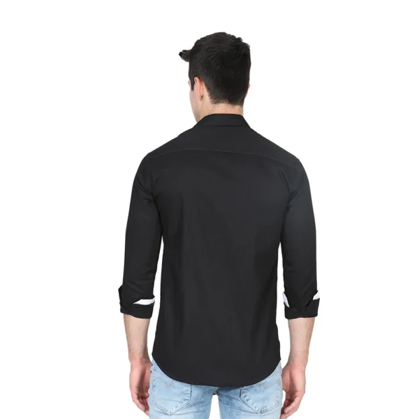 Men's Cotton Stylish Full Sleeve Black Shirt - Trepp