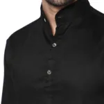 Trepp Men's Black Cotton Classic Kurta Shirt