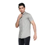 Men's Classic Cotton Half Sleeve Grey Shirt - Trepp