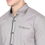 Men's Cotton Stylish Full Sleeve Grey Shirt - Trepp