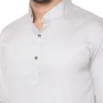 Trepp Men's Grey Cotton Classic Kurta Shirt