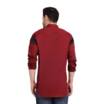 Trepp Men's Cotton Full Sleeve Shirt: Horizontal Straps Pattern in Maroon