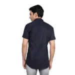 Men's Classic Cotton Half Sleeve Dark Blue Shirt - Trepp