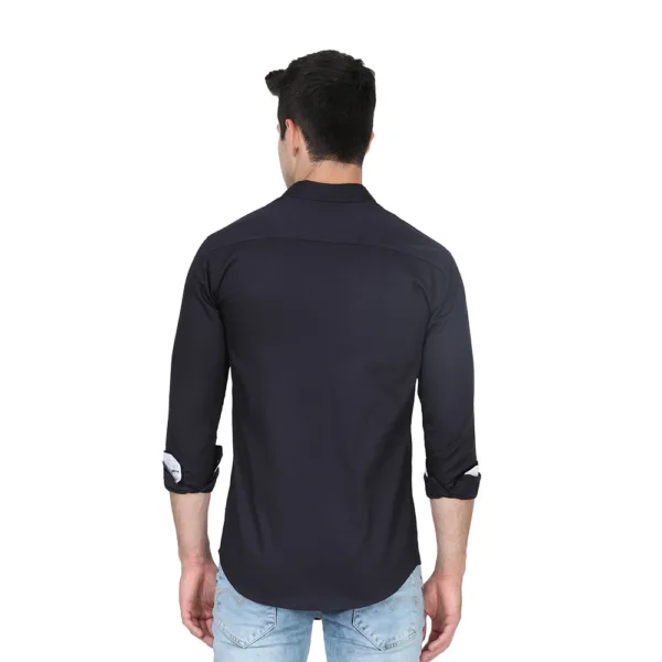 Men's Cotton Stylish Full Sleeve Dark Blue Shirt - Trepp