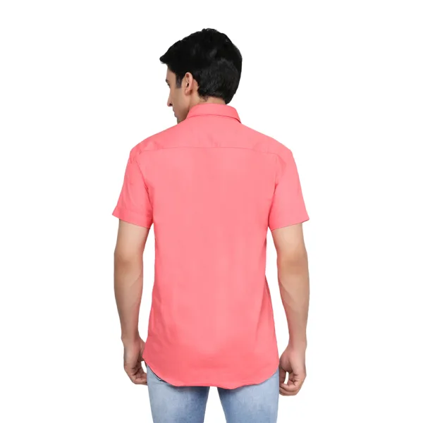 Men's Classic Cotton Half Sleeve Pink Shirt -Trepp