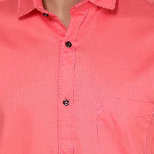 Men's Classic Cotton Half Sleeve Pink Shirt -Trepp