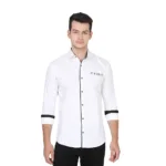 Men's Cotton Stylish Full Sleeve White Shirt - Trepp