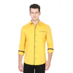 Men's Cotton Stylish Full Sleeve Yellow Shirt - Trepp
