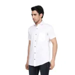 Men's Classic Cotton Half Sleeve White Shirt -Trepp